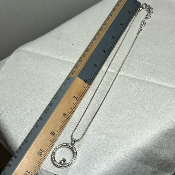 Brighton Starry Night Circle Necklace Silver Plated Crystals Pendant & Cloth Bag - Picture 11 of 12